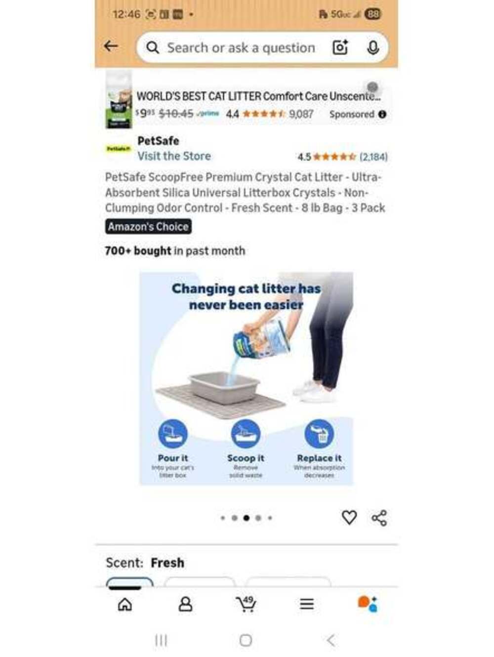 PetSafe Crystal Cat Litter 3-Pack (8 lb Bags) – Odor Control